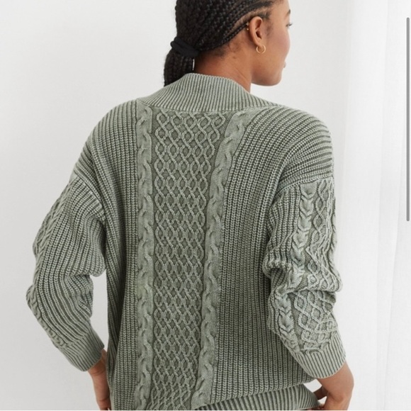 Olive Knit Aerie Sweater - Picture 4 of 5